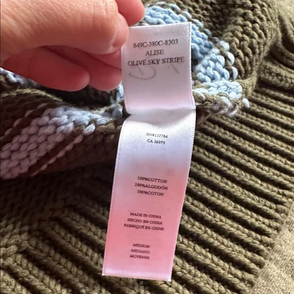 nwt rails alise stripe cotton crewneck sweater - Picture 5 of 6